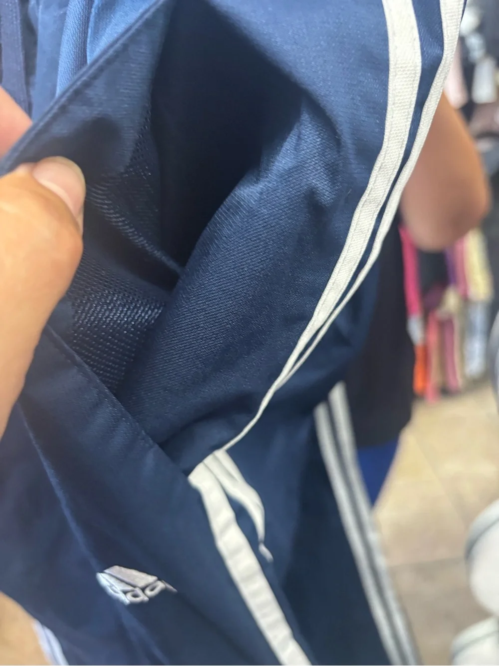Vintage,adidas Navy Blue Kids Track Pants with White Stripes